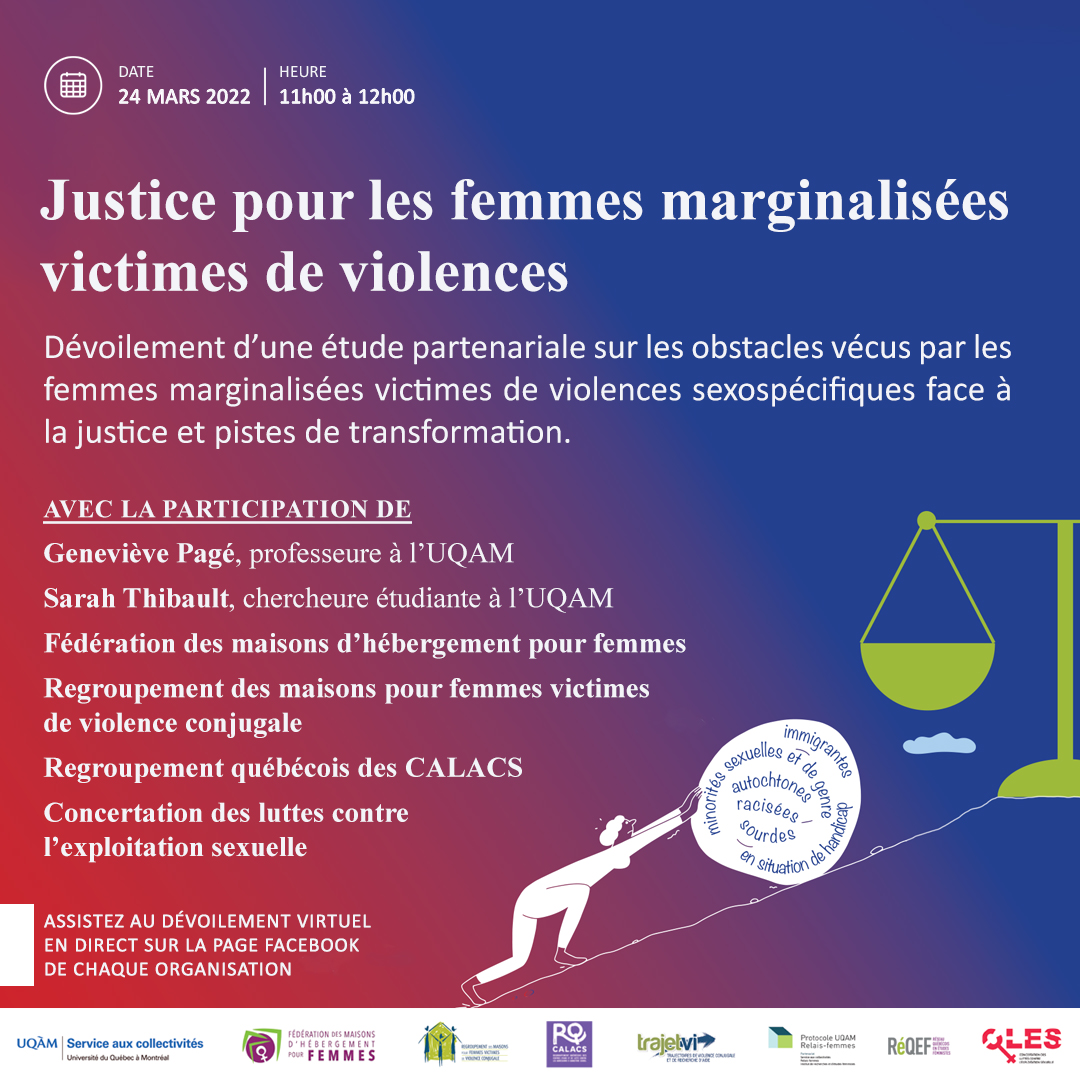 Recherche: «Justice pour les femmes marginalisées victimes de violences: dévoilement des résultats»