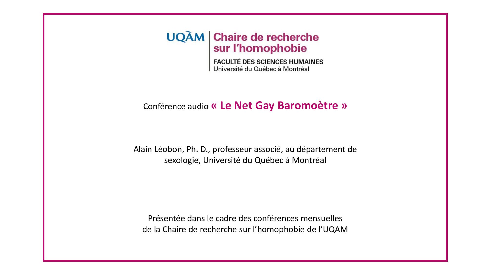 Conférence: «Le Net Gay Baromètre»