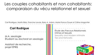 Acfas 2016: «Les couples cohabitants et non cohabitants: comparaison du vécu relationnel et sexuel»