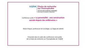 Conférence: «La parentalité : une construction sociale depuis des millénaires»