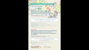 Séminaire: «Enjeux de la formation réciproque au sein de la mobilisation citoyenne pour une justice énergétique au Québec»