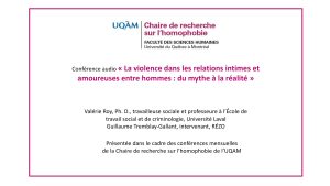Conférence: «La violence dans les relations intimes et amoureuses entre hommes: du mythe à la réalité»